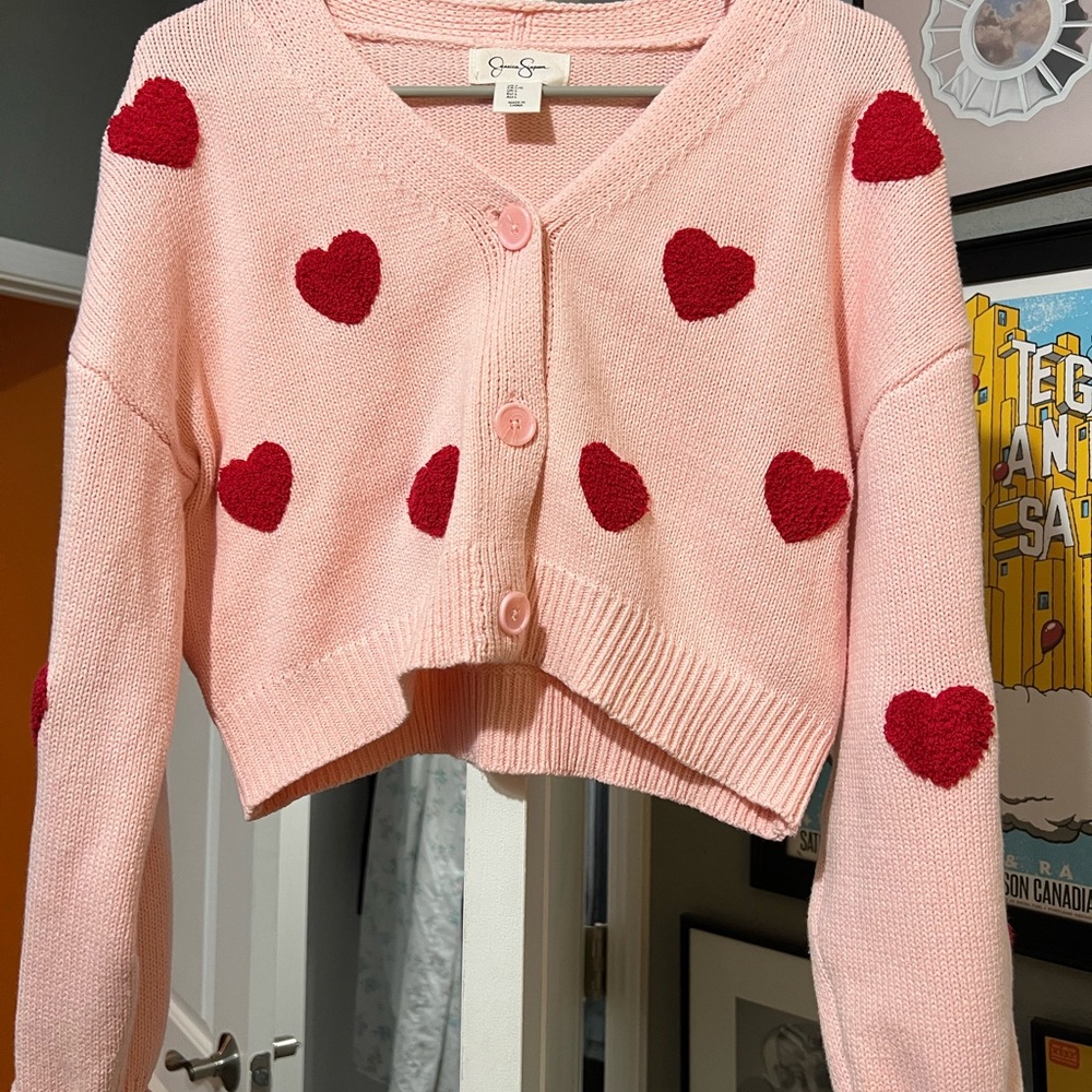 Heart Cropped Cardigan